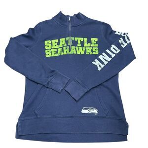 Victoria's Secret PINK NFL Seattle Seahawks Half-Zip Sweatshirt Small navy Women